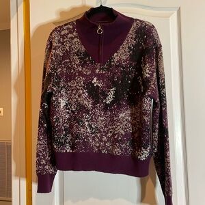 Scotch & Soda Amsterdam planet love v neck zip sweater size large pit to pit 23